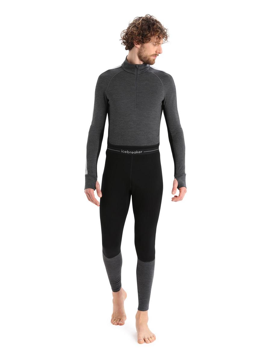 Black / Jet Heather Icebreaker Merino 260 ZoneKnit™ Merino Men's Leggings | AU 1130RVDW